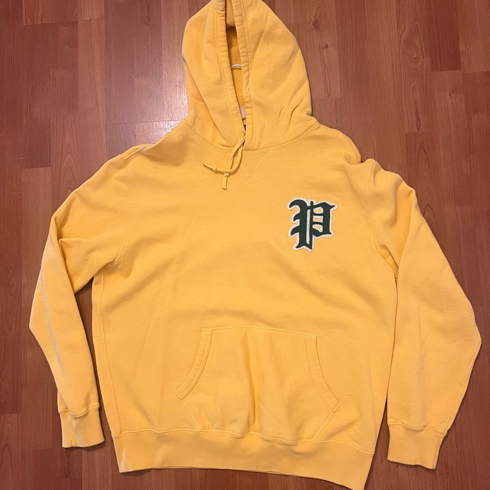 Polo Ralph Lauren yellow hoodie with Green embroidered patch logo size XL